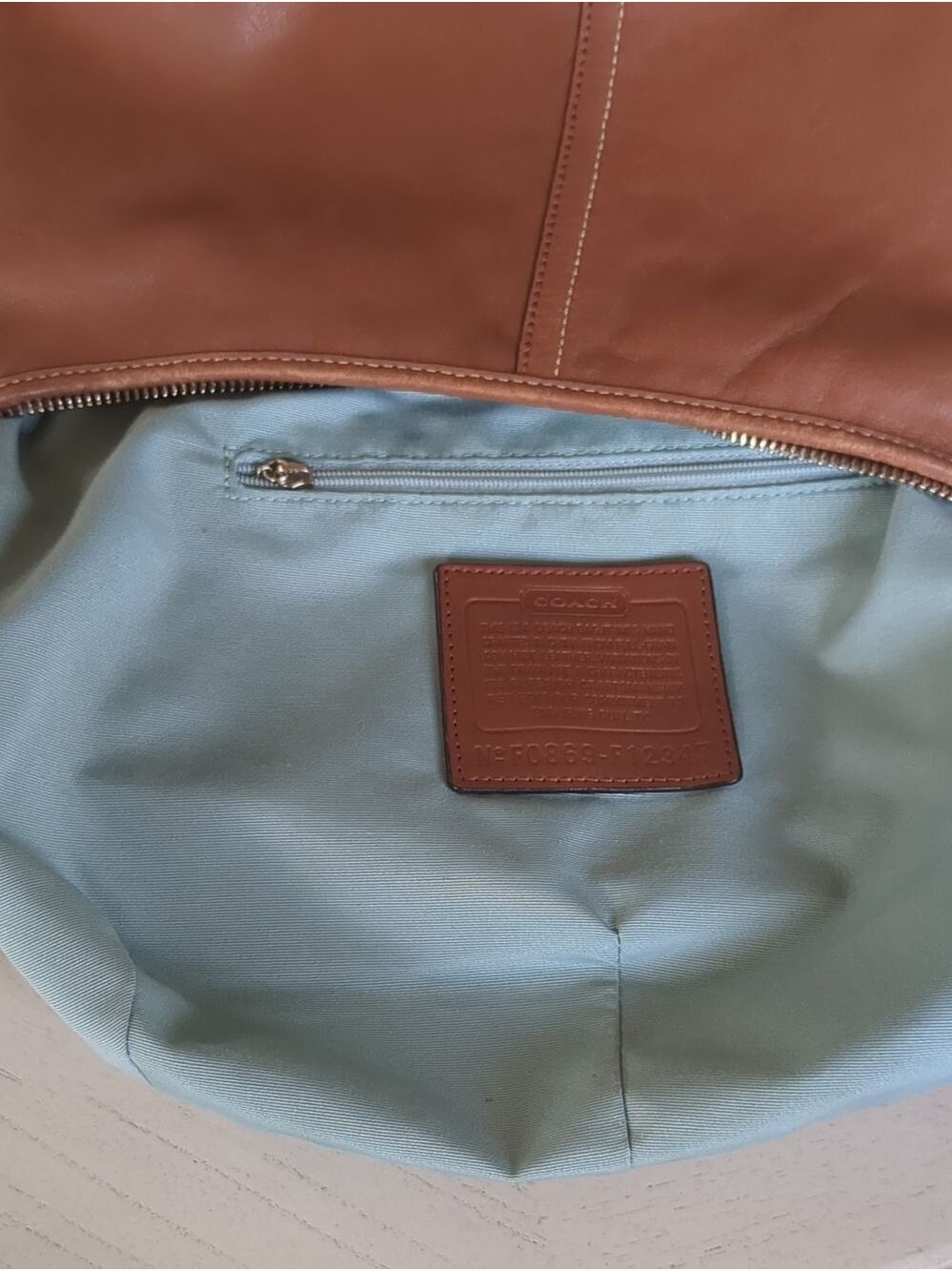 Coach Ergo Leather Hobo Bag F12347 in saddle/tan leather. - Picture 11 of 14